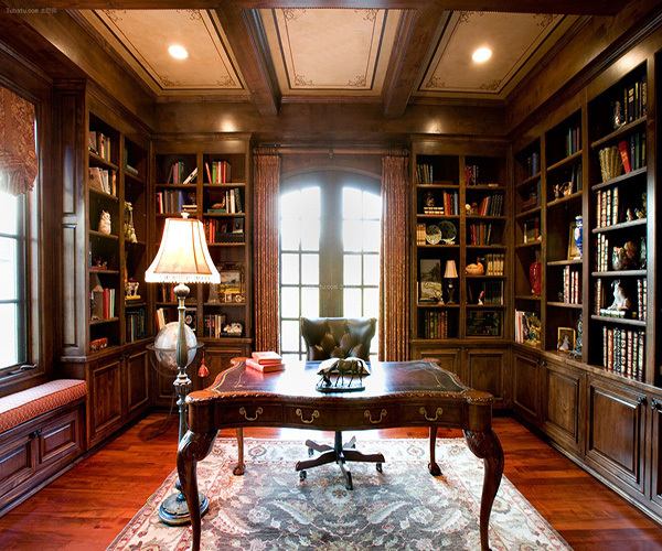 日照别墅书房装修设计，可以让你在家中办公也能提升工作效率